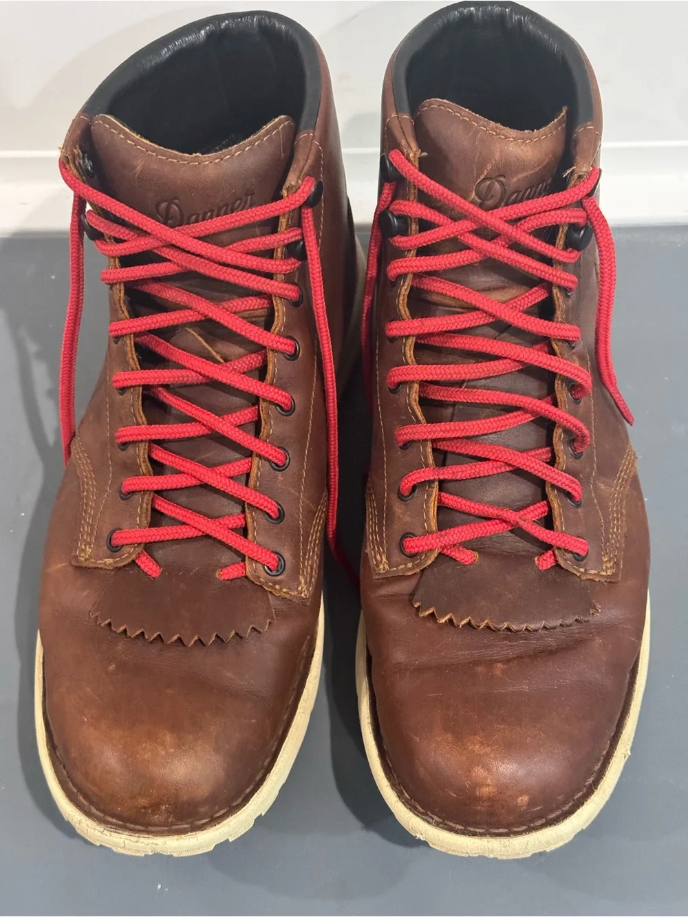 Danner Brown Leather Hiking Boots with Red Laces
